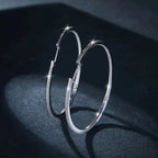Moissanite Hoop Earrings 30/50mm Sterling Silver 925 Bridal Wedding Hoops BandsCo Straps