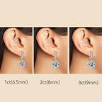 Moissanite Hoop Huggie Earrings 925 Sterling Silver Dangle Drop 3ct 2ct BandsCo Straps