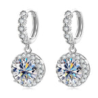 Moissanite Hoop Huggie Earrings 925 Sterling Silver Dangle Drop 3ct 2ct BandsCo Straps