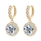 Moissanite Hoop Huggie Earrings 925 Sterling Silver Dangle Drop 3ct 2ct BandsCo Straps