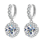 Moissanite Hoop Huggie Earrings 925 Sterling Silver Dangle Drop 3ct 2ct BandsCo Straps