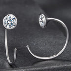 Moissanite Huggie Hoop Earrings 925 Sterling Silver Diamond Cut Dainty Hoops BandsCo Straps