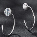 Moissanite Huggie Hoop Earrings 925 Sterling Silver Diamond Cut Dainty Hoops BandsCo Straps