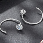 Moissanite Huggie Hoop Earrings 925 Sterling Silver Diamond Cut Dainty Hoops BandsCo Straps