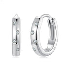 Moissanite Huggie Hoop Earrings For Women 925 Sterling Silver Gold Plated BandsCo Straps