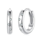 Moissanite Huggie Hoop Earrings For Women 925 Sterling Silver Gold Plated BandsCo Straps