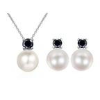 Moissanite Necklace Earrings Set Sterling Silver 925 Wedding Jewelry Gift BandsCo Straps
