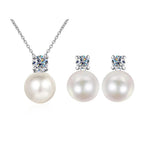 Moissanite Necklace Earrings Set Sterling Silver 925 Wedding Jewelry Gift BandsCo Straps
