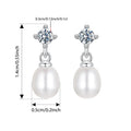 Moissanite Pearl Drop Earrings 925 Sterling Silver 0.1ct Dainty Mom Gift BandsCo Straps