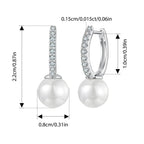 Moissanite Pearl Drop Earrings 925 Sterling Silver Shell Hoop Wedding Gift BandsCo Straps