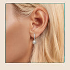 Moissanite Pearl Drop Earrings 925 Sterling Silver Shell Hoop Wedding Gift BandsCo Straps