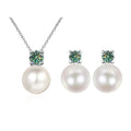Moissanite Necklace Earrings Set Sterling Silver 925 Wedding Jewelry Gift BandsCo Straps
