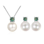 Moissanite Necklace Earrings Set Sterling Silver 925 Wedding Jewelry Gift BandsCo Straps