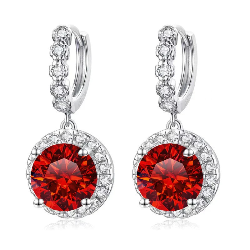 Moissanite 925 Sterling Silver Round D Color Drop Earrings Valentine's Gift BandsCo Straps