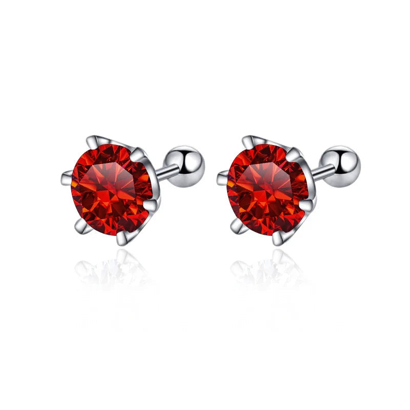 Moissanite Screw Stud Earrings 0.5-2ct D Color 925 Sterling Silver Wedding Studs BandsCo Straps