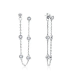 Moissanite Round Stud Earrings 3.5mm D/VVS1 Sterling 925 Silver Drop BandsCo Straps