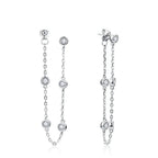 Moissanite Round Stud Earrings 3.5mm D/VVS1 Sterling 925 Silver Drop BandsCo Straps