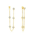 Moissanite Round Stud Earrings 3.5mm D/VVS1 Sterling 925 Silver Drop BandsCo Straps