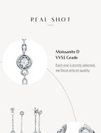 Moissanite Round Stud Earrings 3.5mm D/VVS1 Sterling 925 Silver Drop BandsCo Straps