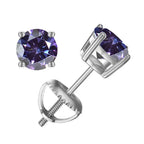 Moissanite Screw-Back Stud Earrings 0.5-2CT Four-Prong S925 Sterling Silver BandsCo Straps
