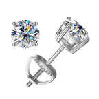 Moissanite Screw-Back Stud Earrings 0.5-2CT Four-Prong S925 Sterling Silver BandsCo Straps