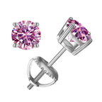 Moissanite Screw-Back Stud Earrings 0.5-2CT Four-Prong S925 Sterling Silver BandsCo Straps