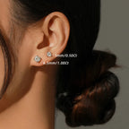 Moissanite Screw-Back Stud Earrings 0.5-2CT Four-Prong S925 Sterling Silver BandsCo Straps