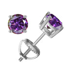 Moissanite Screw-Back Stud Earrings 0.5-2CT Four-Prong S925 Sterling Silver BandsCo Straps