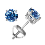 Moissanite Screw-Back Stud Earrings 0.5-2CT Four-Prong S925 Sterling Silver BandsCo Straps