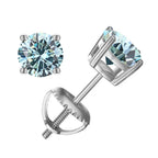 Moissanite Screw-Back Stud Earrings 0.5-2CT Four-Prong S925 Sterling Silver BandsCo Straps