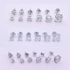 Moissanite Screw-Back Stud Earrings 0.5-2CT Four-Prong S925 Sterling Silver BandsCo Straps