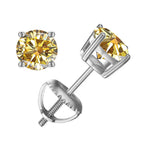 Moissanite Screw-Back Stud Earrings 0.5-2CT Four-Prong S925 Sterling Silver BandsCo Straps