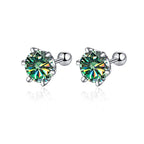 Moissanite Screw Stud Earrings 0.5-2ct D Color 925 Sterling Silver Wedding Studs BandsCo Straps