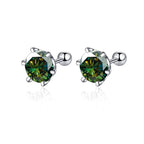 Moissanite Screw Stud Earrings 0.5-2ct D Color 925 Sterling Silver Wedding Studs BandsCo Straps
