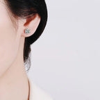 Moissanite Screw Stud Earrings 0.5-2ct D Color 925 Sterling Silver Wedding Studs BandsCo Straps