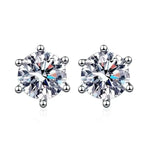 Moissanite Screw Stud Earrings 0.2-2CT D Color 925 Sterling Silver 6 Prong