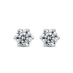 Moissanite Screw Stud Earrings 0.2-2CT D Color 925 Sterling Silver 6 Prong