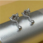 Moissanite Screw Stud Earrings 0.5-2ct D Color 925 Sterling Silver Wedding Studs BandsCo Straps