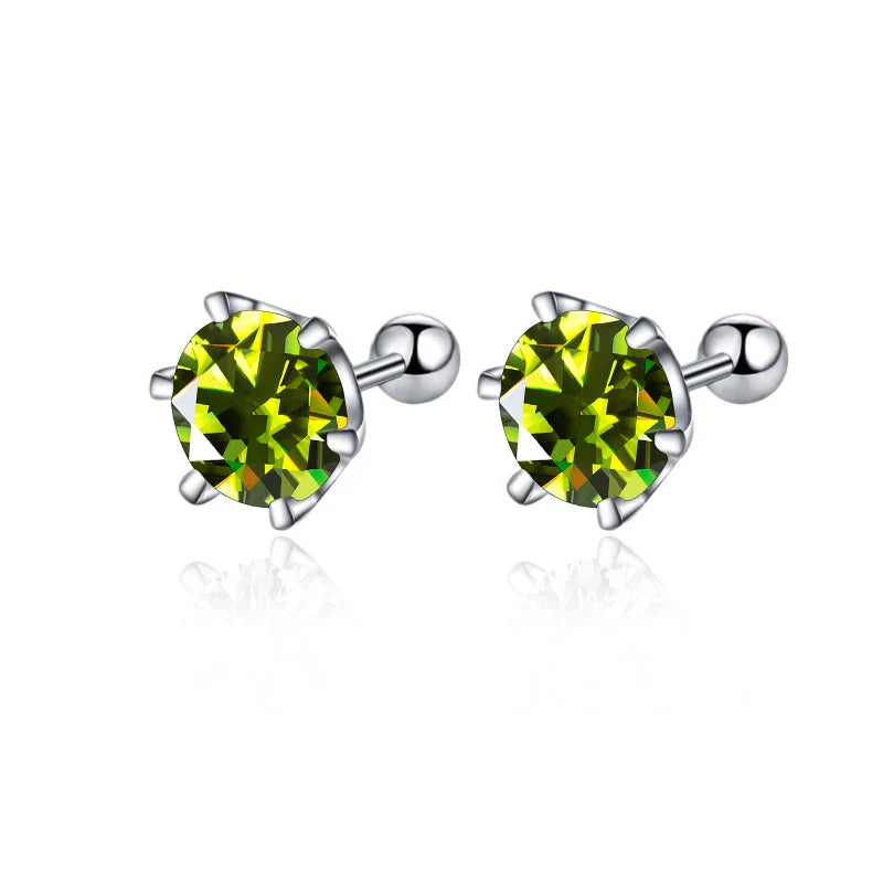 Moissanite Screw Stud Earrings 0.5-2ct D Color 925 Sterling Silver Wedding Studs BandsCo Straps