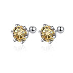 Moissanite Screw Stud Earrings 0.5-2ct D Color 925 Sterling Silver Wedding Studs BandsCo Straps