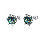 Moissanite Screw Stud Earrings 0.5-2ct D Color 925 Sterling Silver Wedding Studs BandsCo Straps