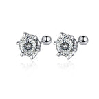 Moissanite Screw Stud Earrings 0.5-2ct D Color 925 Sterling Silver Wedding Studs BandsCo Straps