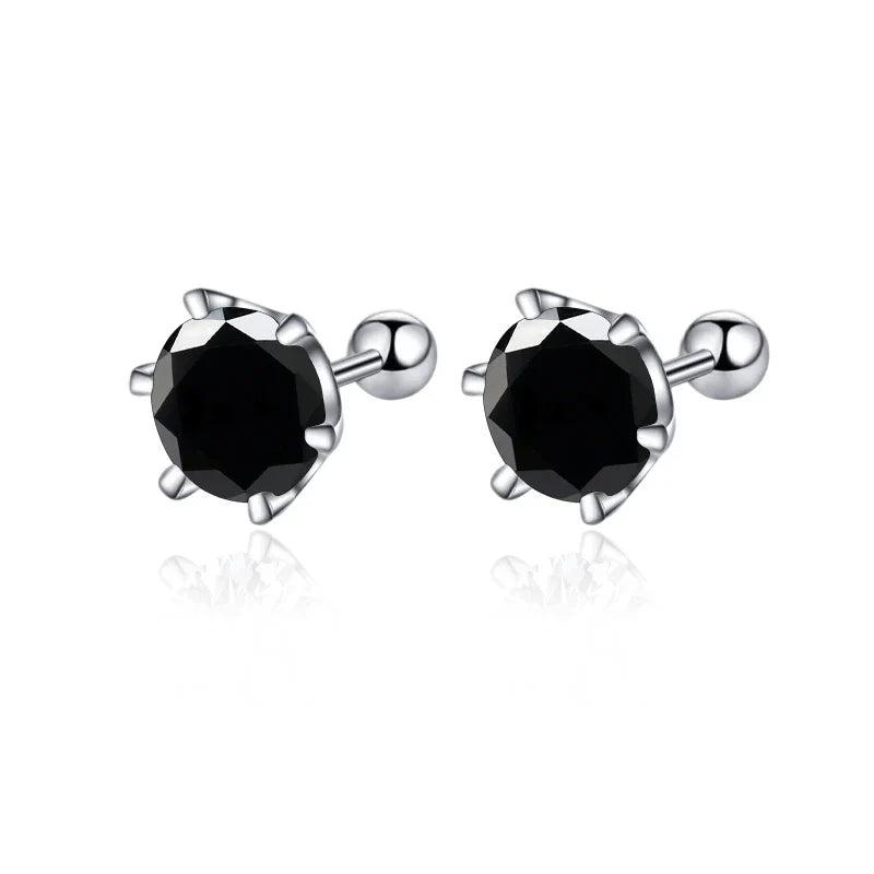 Moissanite Screw Stud Earrings 0.5-2ct D Color 925 Sterling Silver Wedding Studs BandsCo Straps