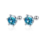 Moissanite Screw Stud Earrings 0.5-2ct D Color 925 Sterling Silver Wedding Studs BandsCo Straps