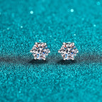 Moissanite Screw Stud Earrings D Color 6-Prong 925 Sterling Silver Wedding BandsCo Straps