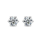 Moissanite Screw Stud Earrings D Color 6-Prong 925 Sterling Silver Wedding BandsCo Straps