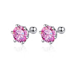Moissanite Screw Stud Earrings 0.5-2ct D Color 925 Sterling Silver Wedding Studs BandsCo Straps