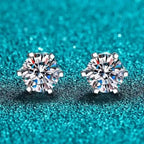 Moissanite Screw Stud Earrings 0.2-2CT D Color 925 Sterling Silver 6 Prong