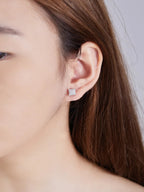 Moissanite Square Stud Earrings 925 Silver Solitaire CZ Look Bridal Engagement BandsCo Straps