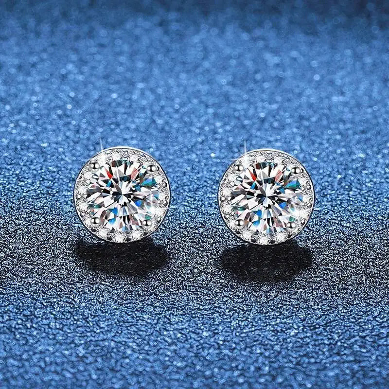 Moissanite Earrings 925 Sterling Silver Clip Stud Luxury Gift For Women BandsCo Straps